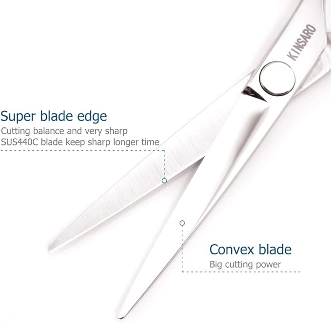 Hair Cutting Scissors Hair Cut Professional 5.5 Inch Hair Cutting Shears Haircut Scissors Barber Shears 440c Hairdresser Barber Shears KINSARO for Hairdresser Barbershop or Home Use
