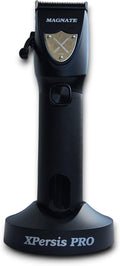 PRO Magnate Quiet and Low Vibration DLC Fade Blade Black 7200 RPM Cordless Hair Clipper for Barbers and Mens, 3 hrs Quiet Run Time with Extra Fade Blade and Charging Stand