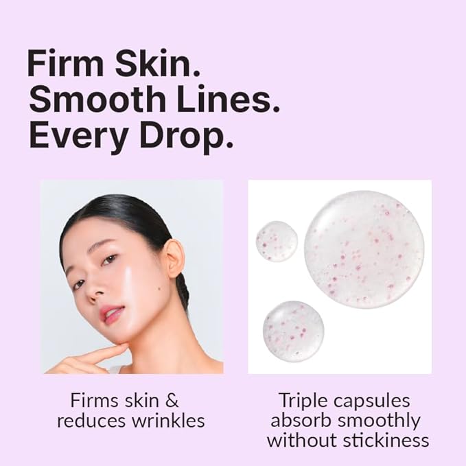 The Firm Ampoule, Anti-Aging Face Serum with Peptides, Bakuchiol & Korean Thistle, Firm & Lift, Wrinkle Care, Reduce Facial Puffiness, Vegan Korean Skincare (30ml / 1.01 fl. oz)