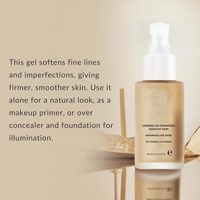 Underglow by Color Me Beautiful, Gel-Based Face Primer for Dewy, Glowing Skin, Hydrating, Smoothing and Plumping, Fills In Fine Lines