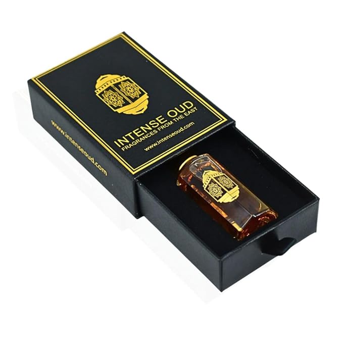 INTENSE OUD Dark Oud Ispahan Long Lasting Arabian Perfume Oils for Women 12ML (0.40 OZ) Bold Fragrance Oil With Rose, Saffron & Oud Notes – Premium Concentrated Perfume Oil in Black Gift Box
