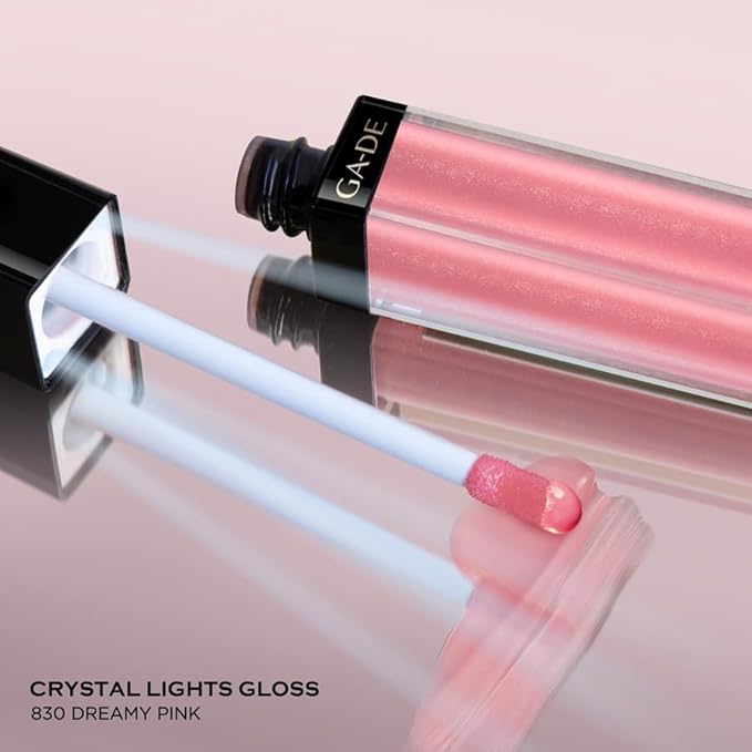 GA-DE Crystal Lights Lip Gloss, 520 - Enriched with Light-Reflecting Crystal Pearls - Smooth Silky, Rich Color - Moisturizes and Adds Shine - 0.2 oz