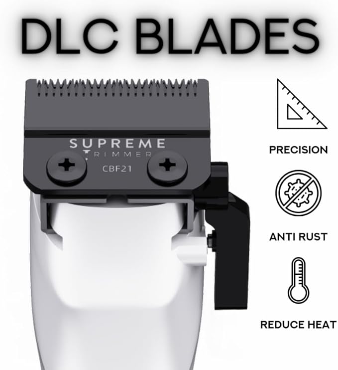 Supreme Trimmer Darkstar 72 Clipper with Magnetic Vector Motor | 180 Min Run Time, 9000 RPM Barber Hair Clipper | Low Noise, Professional Clipper DLC Blades | STC72