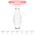 7 Color Neck Face Massager - Facial Massager Tool for Skin Care at Home, Vibrating Face Massager with Thermals, Galvanic Machines White