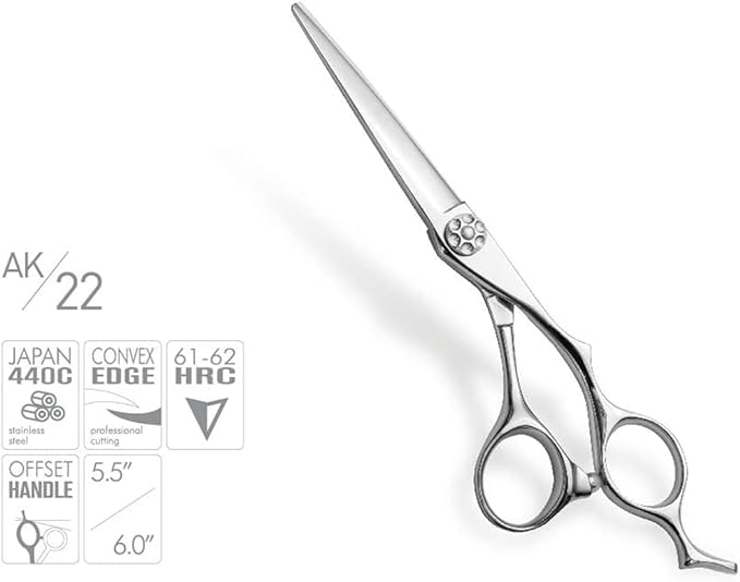 AOLANDUO Hair Cutting Scissor -Sharp & Lightweight-Offset Design Using Japanese JP440C Stainless Steel Hair Scissor for Barbers & Salon Stylists- Smooth Motion Fine Craftsmanship Barber Scissor