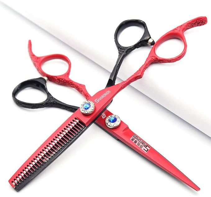 6 Inch Professional Hairdresser Scissors Left Handed Hairdresser Scissors Set (6-inch 3pc-C)