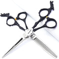 6/7-inch professional hairdresser set, stainless steel scissors hairdresser's exclusive hairdresser. (6 inch-2pc-B)