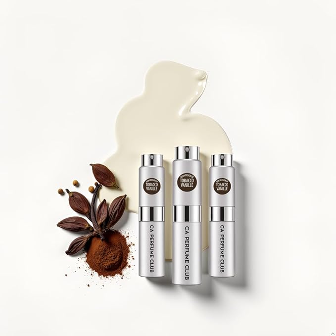 CA Perfume Impression of Tobacco Vanille for Men Amber Spicy Scent Long Lasting Cologne for Men Eau De Parfum Travel Size Refillable Atomizer Spray 0.27 Fl Oz 8ml