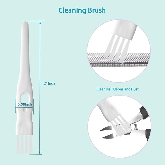 Toenail Clippers for Seniors & Thick Nails, 8PCS Professional Heavy Duty Ingrown Toenail Removal Kit with Pedicure Tools, Sharp Blade, Long Handle & Storage Case