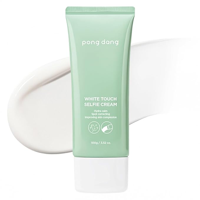 PONGDANG White Touch Selfie Cream 3.52 oz (100g) | Lightweight Tone-Up Moisturizer | Hydrating & Redness-Soothing Formula | For Dry, Sensitive & Combination Skin | Korean Skin Care
