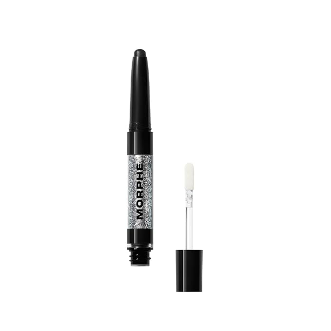 Morphe Mixed Signals Dual-Ended Eyeshadow Stick - Cream Eyeshadow Pigment & Chrome Liquid Flakes for Bold, Layered Eye Makeup Looks - Forever/Fling (0.96 oz)