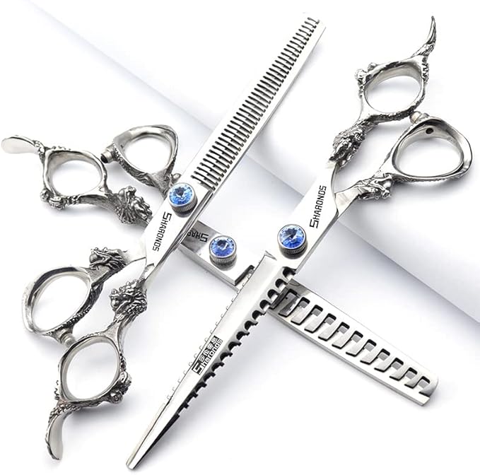Professional Japanese Hairdressing Scissors Set - Slim Design, 7 Inch, 3 Pieces (Men & Women)