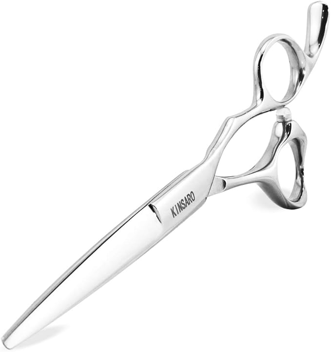 5.5" Professional Hair Scissors Barber Haircut Cutting Scissors Hairdresser 440C Hair Shears Blind Hole Convex Edge KINSARO for Hairdresser Barber or Home Use