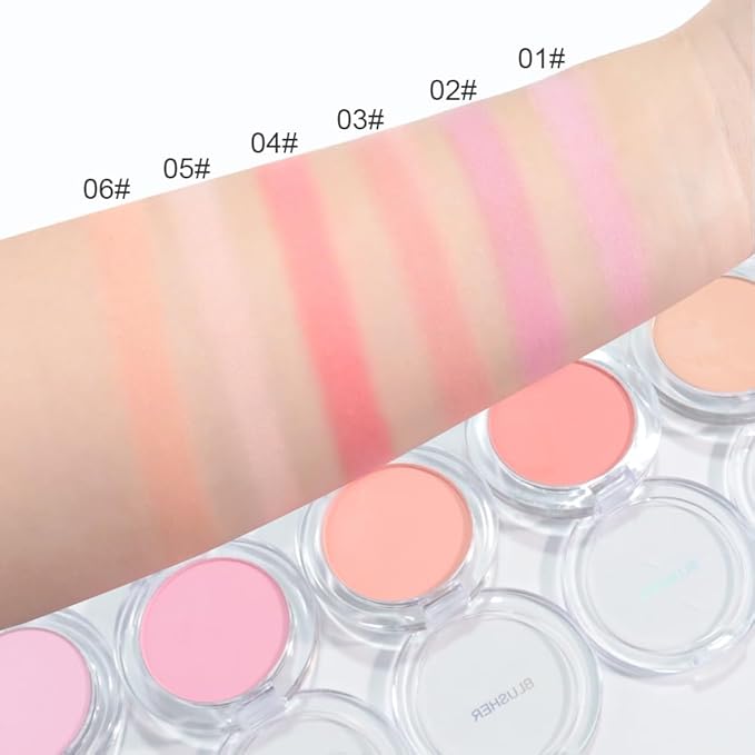 Blush for Cheeks Makeup Palette, Natural Matte Cream Powder Single Blushes for Eye and Cheek, Buildable Long-Lasting Color,Vegan & Cruelty-Free,Everyday Makeup Look for Women,#05-Nude Skin Tone