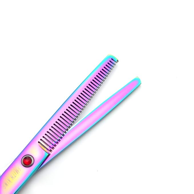 7.0 Inches Professional hair cutting thinning scissors set with razor (Rainbow)