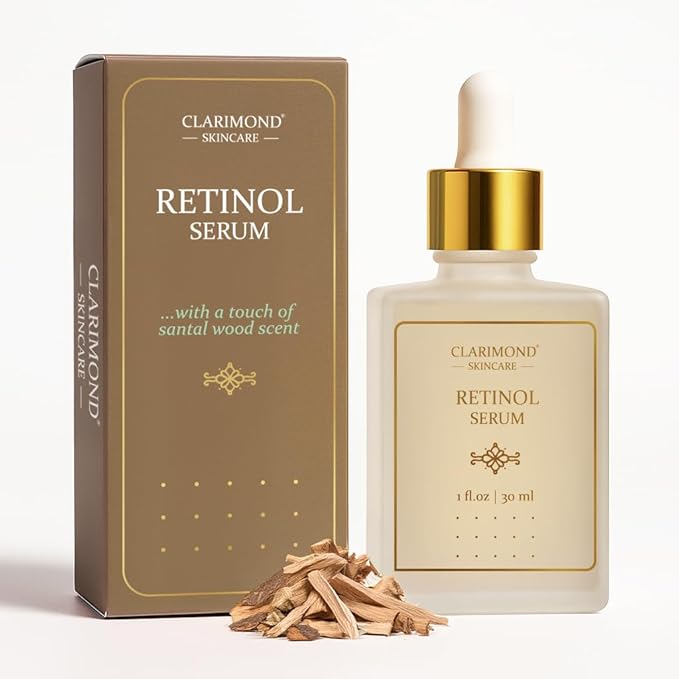 CLARIMOND Retinol Serum for Face – 1% Resurfacing Retinol and Hyaluronic Acid Serum with Niacinamide & Aloe Vera for Anti-Aging, Brightening, Wrinkle Reduction & Dark Spot Treatment