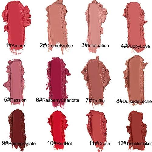 12 Colors Lips Staining Lip Oil, 2025 Upgrade Cream Texture Lipstick Long-Lasting Moisturizing Lip Oil, Waterproof Lipstick Creamy Lip Gloss Non-stick to Cup (#01, One Size)