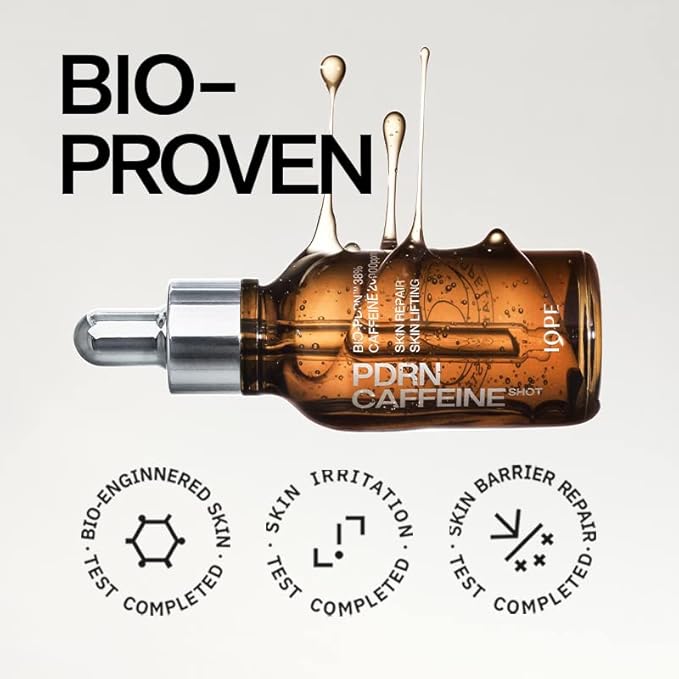 IOPE BIO-PDRN Caffeine Shot Serum | 38% Plant-Based Vegan PDRN & 20,000ppm Caffeine & Niacinamide in a Bottle, Plumping Skin, Intense Lifting and Firming, Korean Skincare, 1.01 Fl Oz