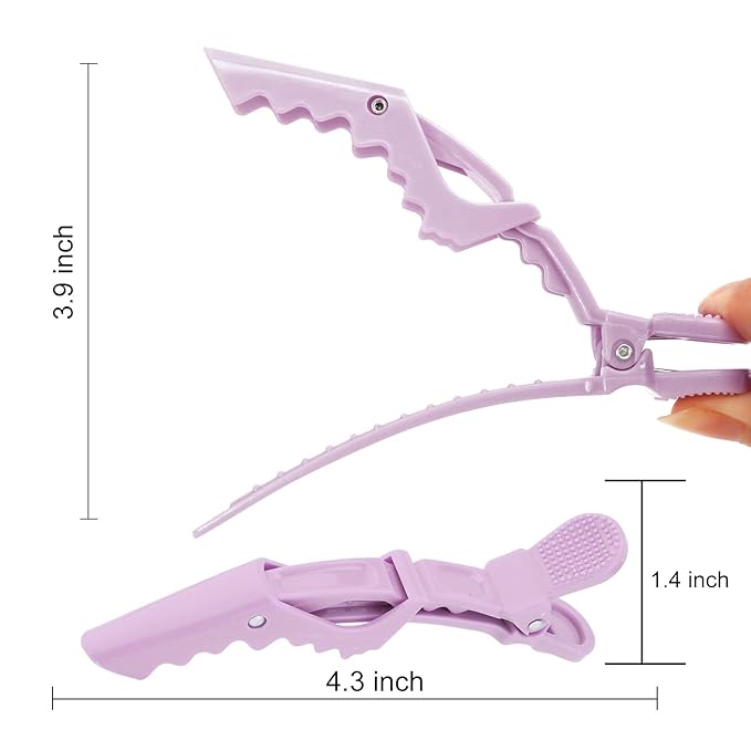 Ondder 24 Pack Alligator Hair Clips for Women and Girls - Styling, Sectioning, and Cutting Hair - Light Purple