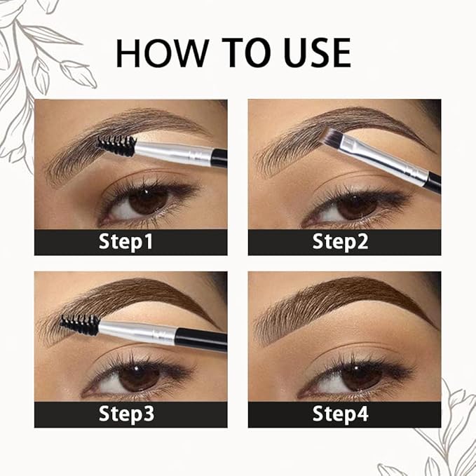 evpct Soft Brown Eyebrow Powder Pomade Gel Shaper Makeup Kit with Dual-ended Brush, Eyebrow Stencil Kit for Women Shaping, Eye Brow Pomade Stencil Shaper Tinting kits for Women Long Lasting Waterproof