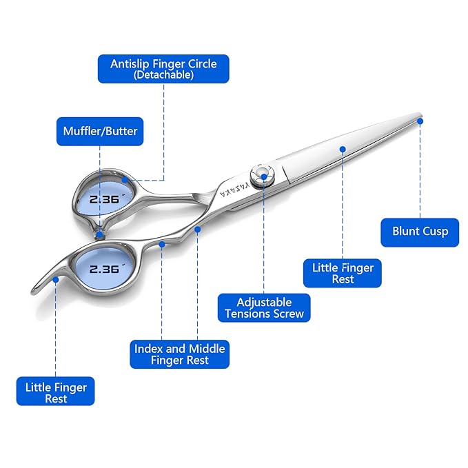 YASAKA 6.5 Inch Professional Hair Cutting Shears Set, Professional Barber Scissors Kit for Hairdresser Hairstylist, Extremely Sharp Haircutting Hairdressing Trimming Scissor Sets for Women
