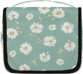 Travel Toiletry Bag for Women & Men Flower Daisy White Hanging Cosmetic Organizer Portable Waterproof Makeup Case Make Up Bag with Compartments Travel Essentials for Bathroom Shower