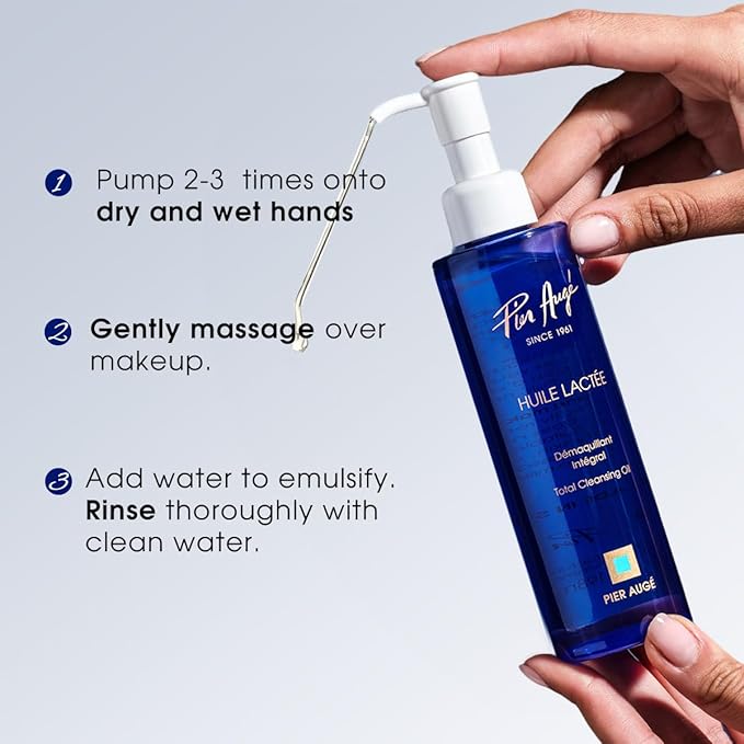 Pier Auge Cleansing Oil | Oil Cleanser for Face | Dissolves Face + Eye Makeup and Sunscreen | For All Skin Types,198ml 6.7fl oz