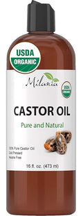 Organic Castor Oil-100% Pure Cold-Pressed Beauty & Skincare Serum-Eyelash & Eyebrow Hair Growth Enhancer-Natural Conditioner