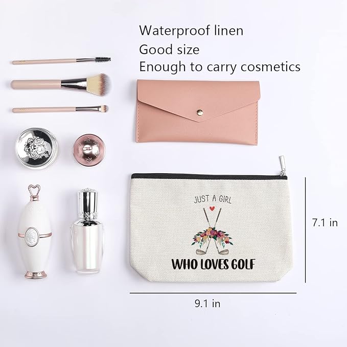 Golf Makeup Bag - Team Gift for Lovers and Sports Enthusiasts, Inspirational Present for Women Golfers, Friendship Birthday Gift for Her Female Friend
