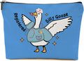 Nurse Practitioner Gifts Makeup Bag, Nurse Accessories Funny Goose Cosmetic Bag, Travel Organizer Zipper Pouch Thank You Nurses Week Gifts for Women Registered Nurses Physician Assistant, Blue