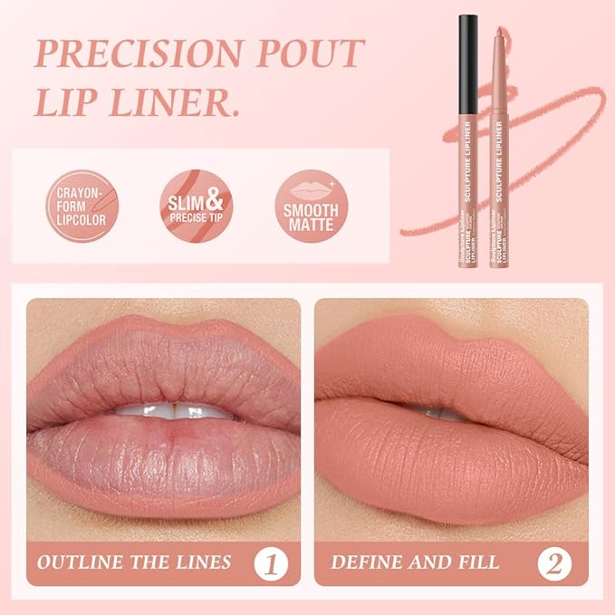 12 Colors Matte Lip Liner Pencil – Long Lasting Waterproof Lip Liner, Smudge Proof Transfer Proof Lip Pencil, High Pigment Lip Makeup for Defining & Filling Lips (09#, 1PCS)