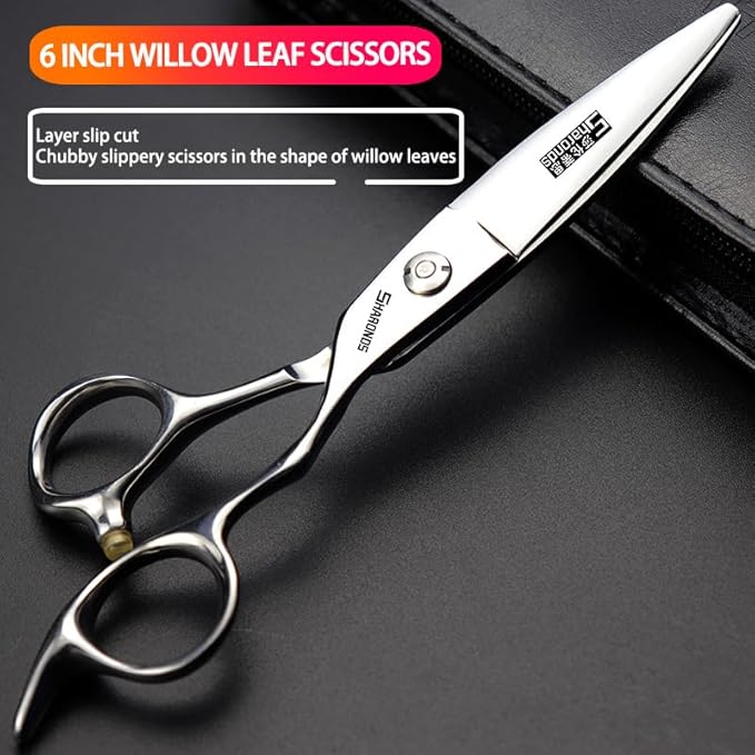 6/7/7.5/8/9-inch professional hair clipper set, stainless steel sharp hair clippers, hairdresser specific scissors (6 in-4pc)