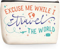 Funny Travel Gifts for Women Makeup Bag Travel Essentials Cosmetic Bags Toiletry Bag Flight Vacation Gifts for Sister Mom Travelers Girls Trip Birthday Mothers Day Anniversary