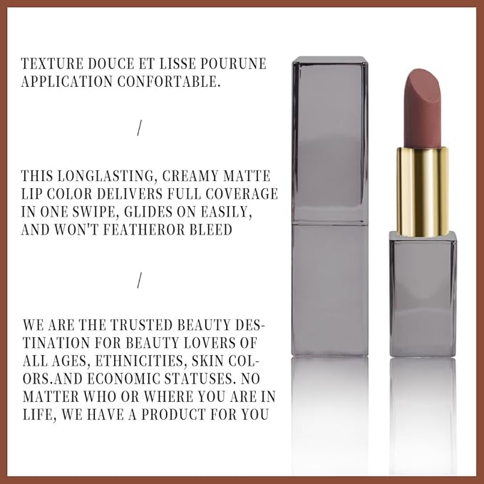 Red Brown Matte Cream Lipstick,Velvet Waterproof Long Lasting Smudge Proof for Women Lip Stick,Magic Lipstick 24 Hours Original Lip Liner Makeup,labiales mate 24 horas originales,Vegan,1 Count