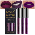 evpct 3Pcs Burgundy Red Dark Purple Matte Liquid Lipstick Lip Stain Sets for Women, Matte Lipstick Long Lasting Waterproof Permanent 24 Hours original, Magic Lip Sticks Pack for Halloween Daily Makeup