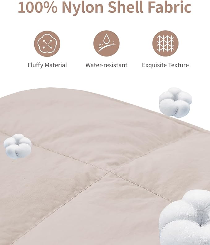 Narwey Puffy Makeup Bag for Travel Women Girl, Quilted Makeup Bag Cosmetic Bag, Cute Puffer Make Up Organizer Bags, Travel Toiletry Bag Toiletries (Khaki)