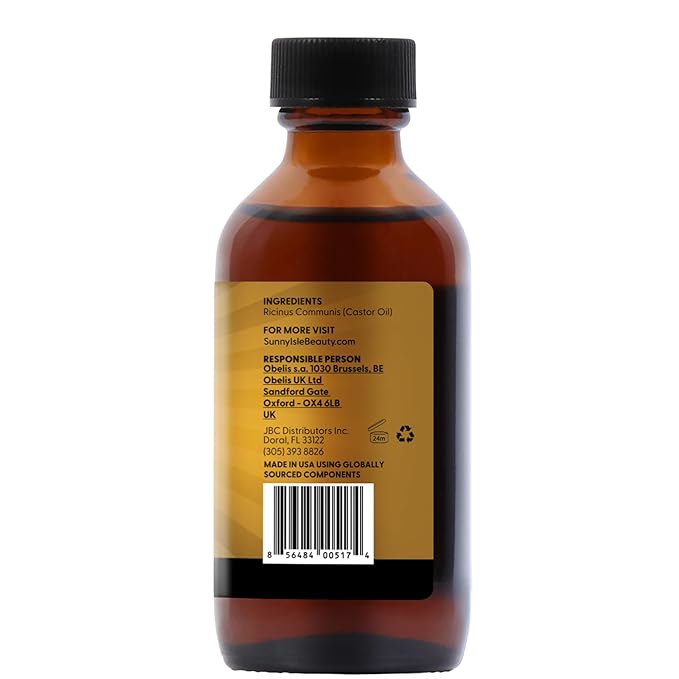 Sunny Isle Extra Dark Jamaican Black Castor Oil 2oz | 100% Natural High Potency Treatment for Hair, Scalp and Skin
