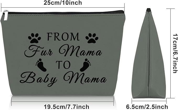 Sazuwu Mom to Be Gifts First Time Gray Makeup Bag Baby Reveal Gifts for Mom Pregnancy Announcement Gift Cosmetic Bag New Mommy Gifts for Women After Birth Birthday Christmas Mother's Day Gifts