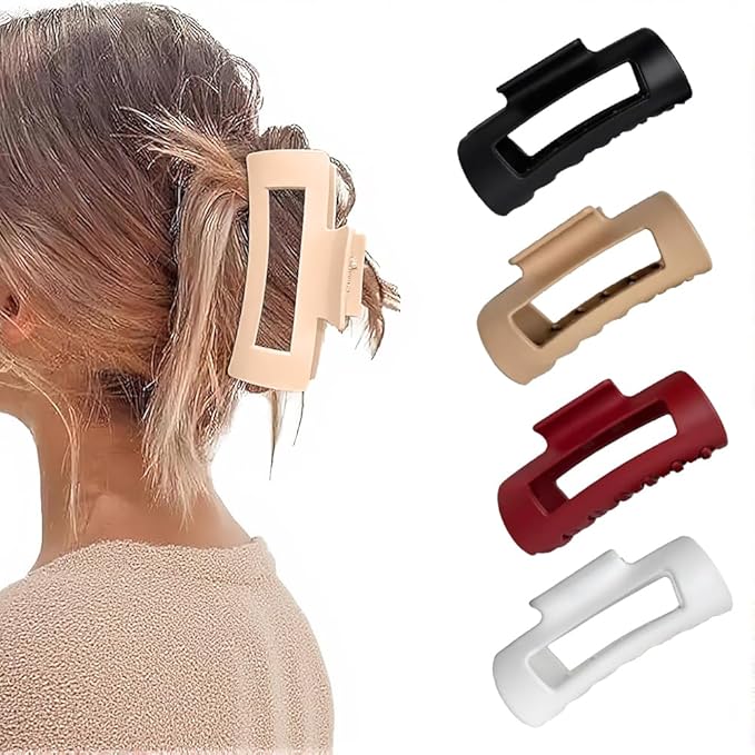 Silicone Hair Clips, Cloud Hair Pins for Women, 3.9 inch Soft Hair Claw Clip for Thick/Fine/Thin/Curly Hairstyle, Multicolor 4 Pack