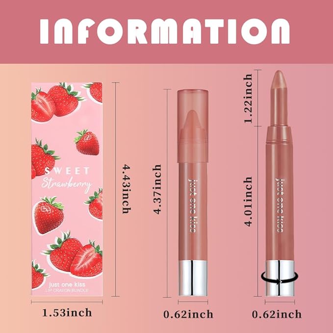 2Pcs Orange & Maroon Hydrating Cream Lipsticks Lip Crayon for Women, Moisturing Lipstick Longwear Lip Liner Crayon Set for Ombre Shades, Matte Creamy Lips Stick Natural Nourishing Lips Balm Set, C
