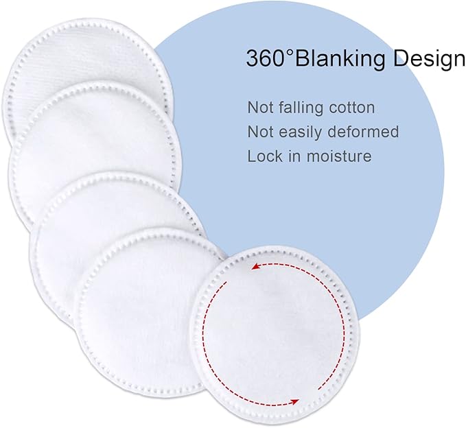 MSQ Cotton Rounds (500 Count), Makeup Remover Pads, Hypoallergenic, Face Cotton Pads, Facial Cleansing Round Cotton Pads, Lint-Free