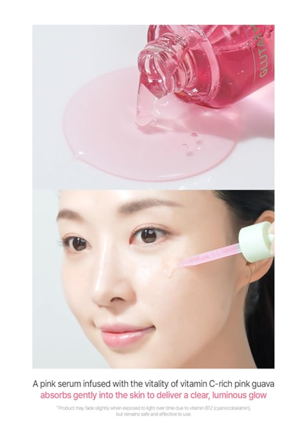 Pink Guava Glutathione Blemish Serum 1.01 Fl Oz, Uneven Skin Tone Care Serum with 99% Pure Glutathion, Niacinamide, Vitamin C, Fast-Absorbing Hydrating Texture, Korean Skincare