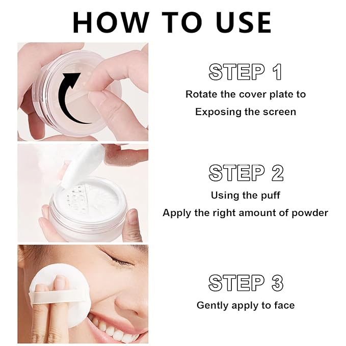 Mineral Setting Powder, SPF 35, Sunscreen Fair Face Loose Blurring FinishingPowder, Sheer Coverage, Weightless and Oil Control, Extend Base Makeup(#02 Fair Setting Makeup)