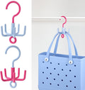 OUTXE 2-Pack Organizer Hooks for Bogg Bag Accessories, Multifunctional Stackable Storage ABS Hanger Hooks for X Large Medium Baby Bog Bag, Universal Rubber Tote Beach Bag Accessories