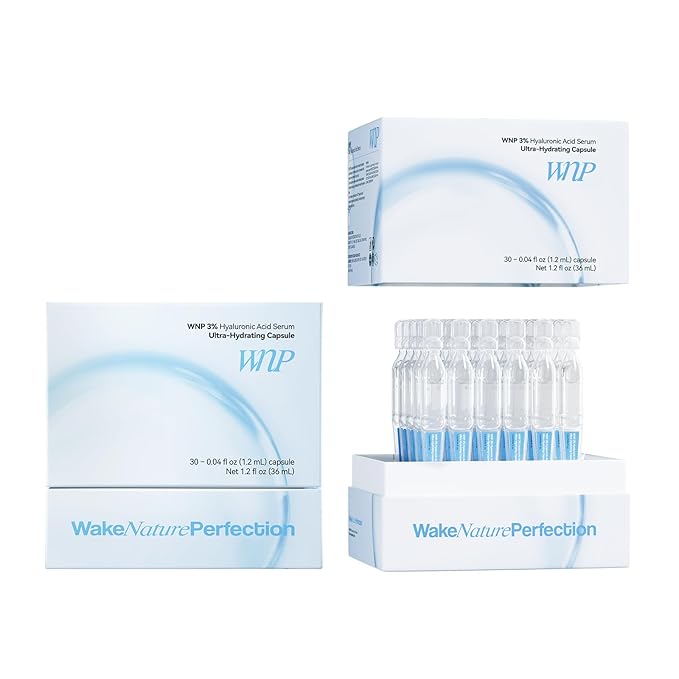 WNP Ultra Hydrating Serum 3% Hyaluronic Acid Smoother Skin|Pre-makeup SkinCare|Anti-Aging serum for face Single-Use Vials Skincare|for Sensitive skin|4D Hyaluronic Acid (60 vials)
