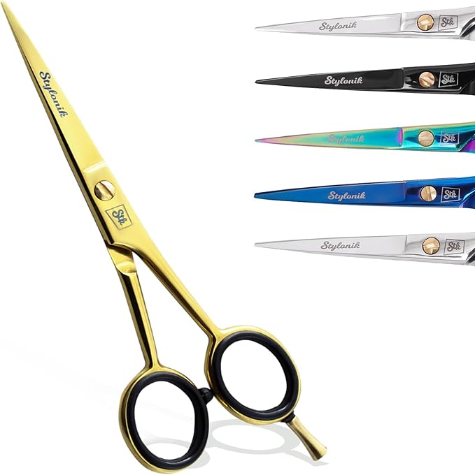Hair Cutting Scissors - Professional Hairdressing Scissors for Women, Men, Hair Stylists, Salon, Barber - 6.5-Inch Stainless Steel Hair Scissors with Finger Rest