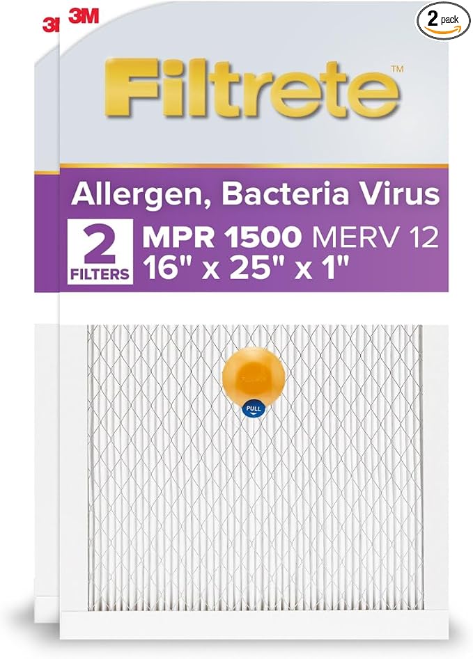 Filtrete 16x25x1 AC Furnace SMART Air Filter, MERV 12, MPR 1500, Track Filter by Filtrete