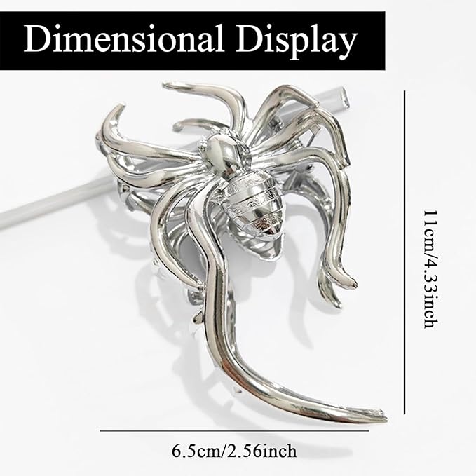 2PCS Spider Hair Clips Halloween Claw Clip Non Slip Jaw Clips Punk Barrettes Accessories for Women Styling Day of the Dead Decorations