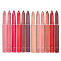 12 Colors Crayon Lipstick Set, Non-Fading Non-Stick Cup Matte Lipstick Pen Waterproof Long Lasting Velvet Lipstick Pencil Lip Liner (Set A + Set B)