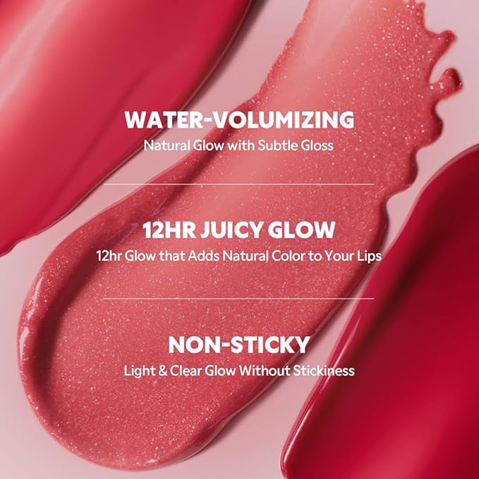 TIRTIR [*Mini Size Waterism Tinted Lip Gloss #26 Bareble, 0.06 Fl Oz – Kiss Ready Lipgloss, 12H Long Lasting Non Sticky Natural Tinted Glow Korean Multiuse Cheek and Lip Tint for Women gift